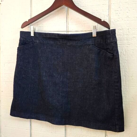 CROFT & BARROW The Effortless Stretch Skort Woven Indigo Denim 18P Regular - Picture 1 of 10